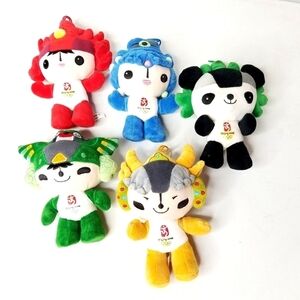 Set of 5 Beijing 2008 Summer Olympics Fuwa Mascot Plush Doll Toys